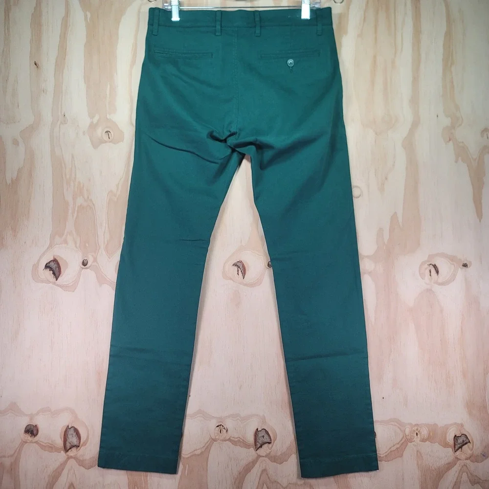 J. Crew 484 Chino Pants Mens 32x31 Emerald Green Slim Fit Stretch Trousers